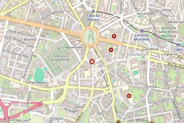 Map showing Mercado Bom Sucesso in Porto
