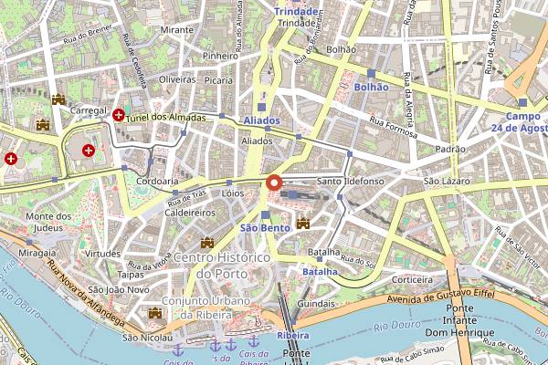 Map showing Gare Club in Porto