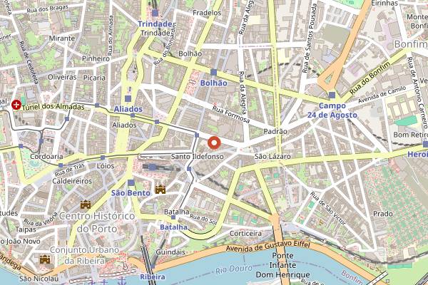 Map showing Maus Habitos (bar floor) in Porto