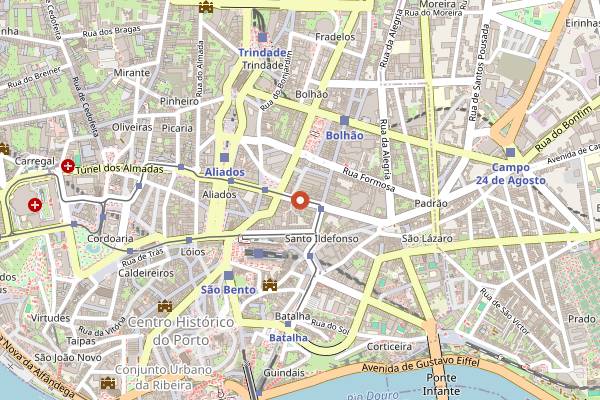 Map showing Pitch Club in Porto