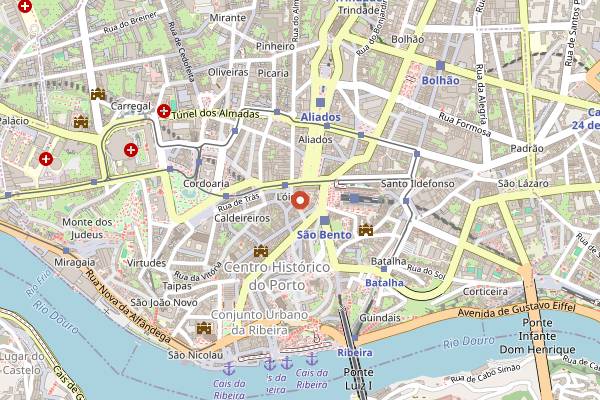 Map showing The Gin House in Porto
