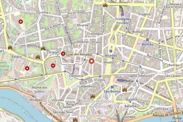 Map showing The Royal Cocktail Club in Porto