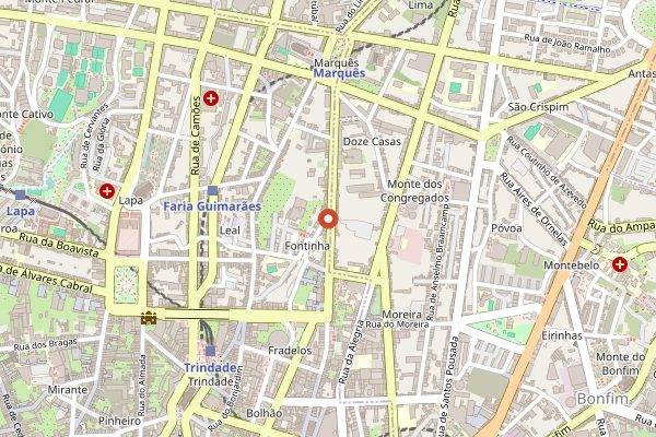 Map showing Bufete Fase in Porto