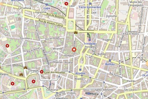 Map showing MUU Steakhouse in Porto