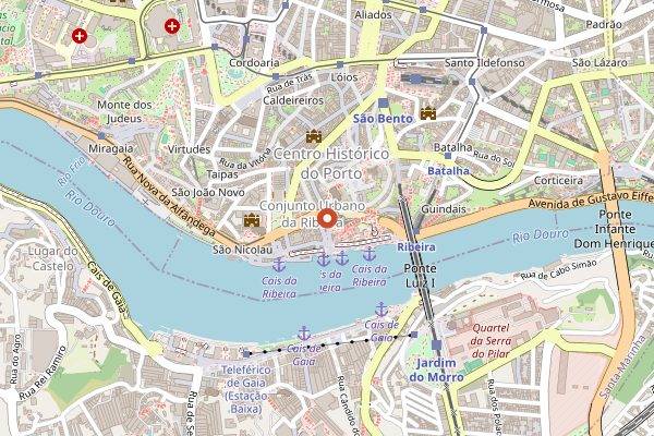 Map showing Taberna dos Mercadores in Porto
