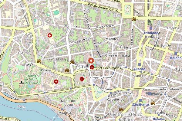 Map showing Capela Incomum in Porto