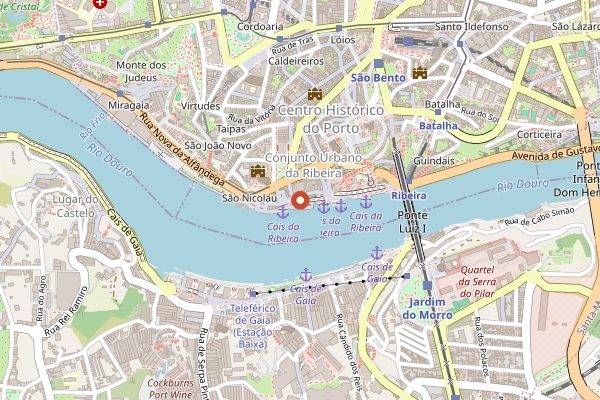 Map showing Wine Quay Bar in Porto