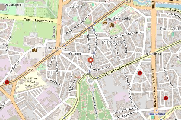Map showing Club Fabrica in Bucharest