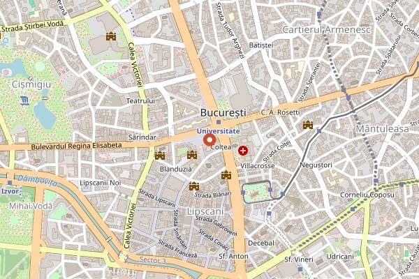 Map showing Cofftail's Universitate in Bucharest