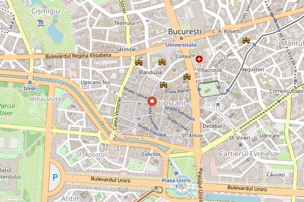 Map showing Nobis Bar in Bucharest