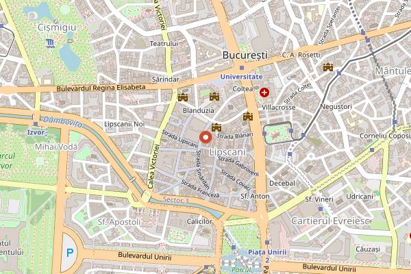 Map showing Pura Vida Sky Bar in Bucharest