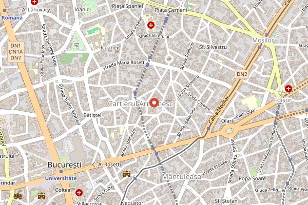 Map showing Zeppelin Pub in Bucharest