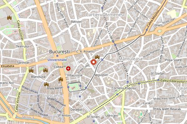 Map showing Papila in Bucharest