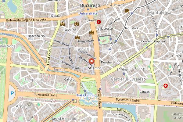Map showing Cafeneaua 9 in Bucharest