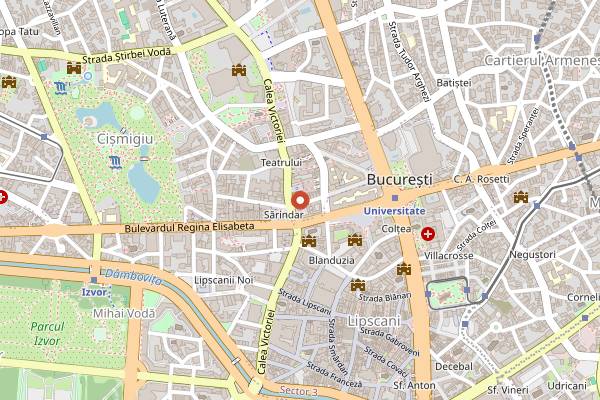 Map showing Cofetăria Casa Capșa in Bucharest
