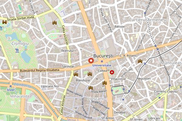 Map showing M60 Amzei in Bucharest