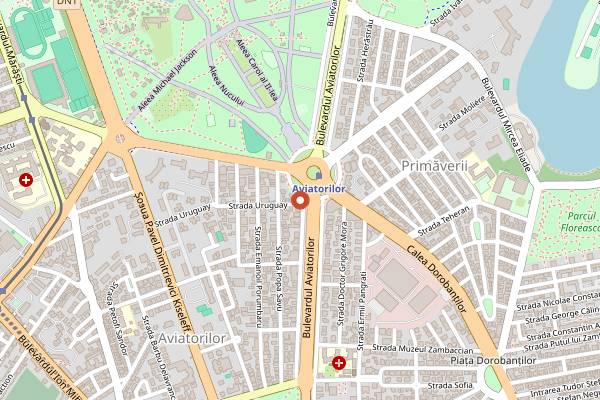 Map showing Steam Coffee Shop Aviatorilor in Bucharest