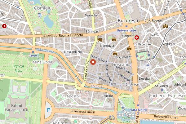 Map showing Bistro de l'Arte in Bucharest