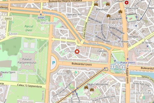 Map showing Hanu' Berarilor Interbelic Casa Soare in Bucharest