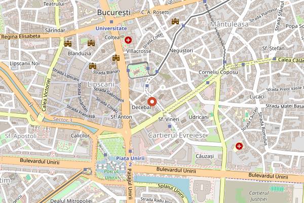 Map showing Level Up Vegan in Bucharest