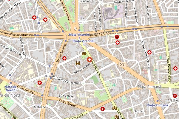 Map showing The Artist in Bucharest