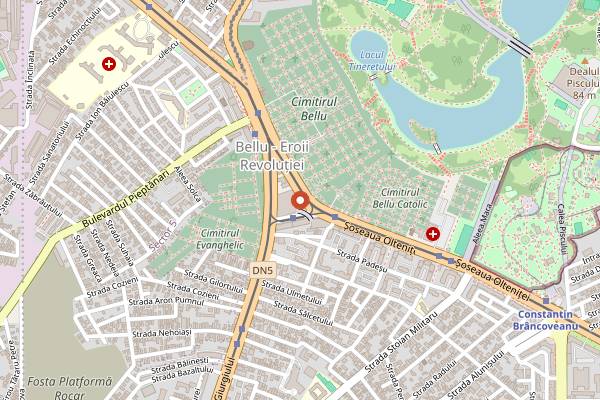 Map showing La Conu in Bucharest