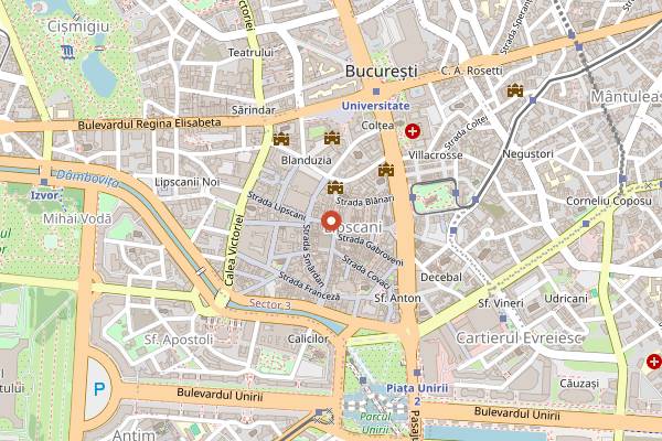 Map showing Dristor Kebap Lipscani in Bucharest