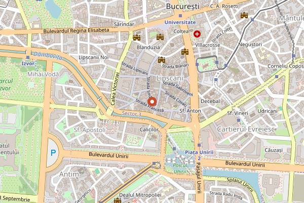 Map showing NOMAD Skybar Late in Bucharest