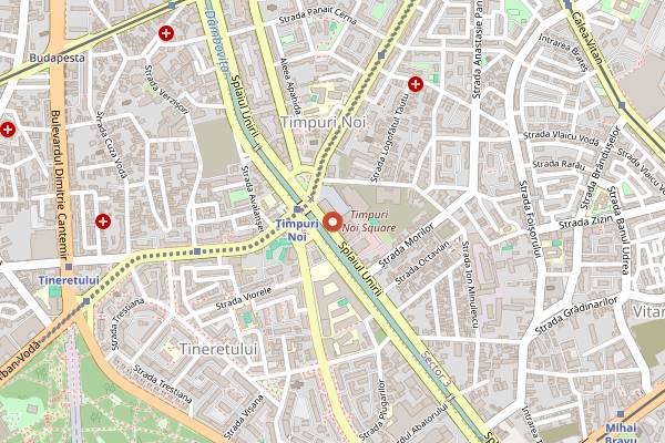 Map showing Carnivale Food Market in Bucharest