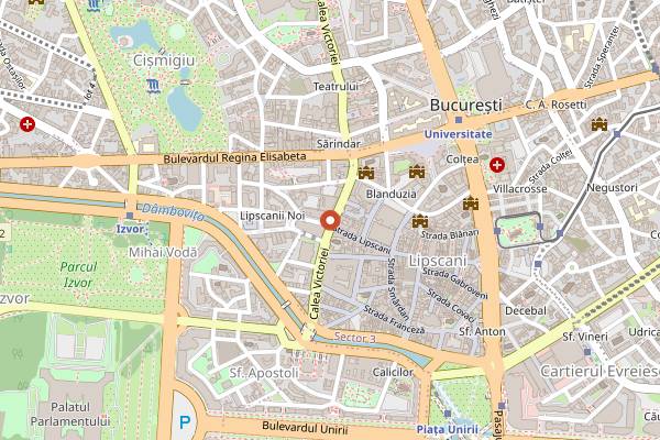 Map showing Interbelic in Bucharest