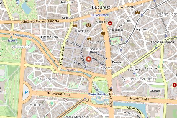 Map showing Paradise Club in Bucharest
