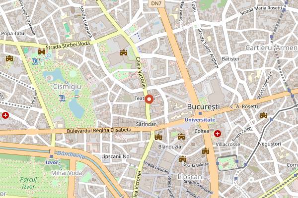 Map showing Los Amantes in Bucharest