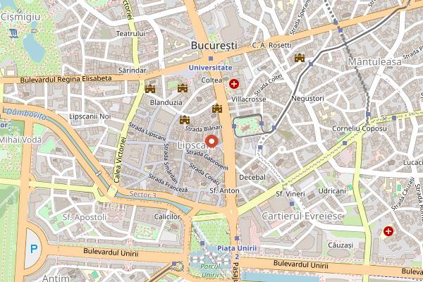 Map showing Corks Cozy Wine Bar in Bucharest