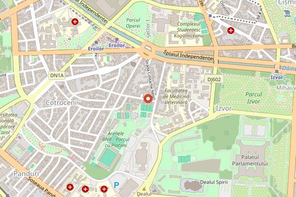 Map showing The Great Hill in Bucharest