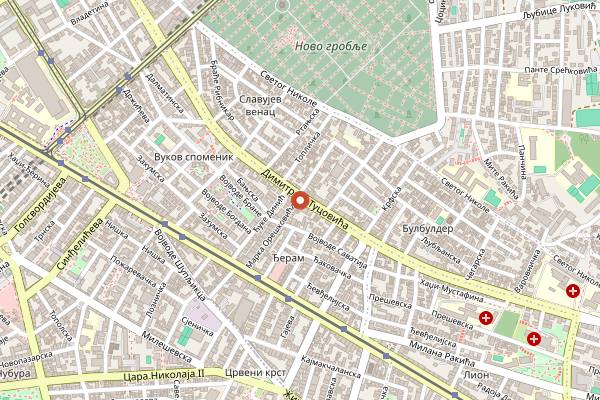 Map showing Pekara Trpkovic Zvezdara in Belgrade