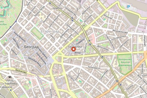 Map showing Dva Jelena in Belgrade