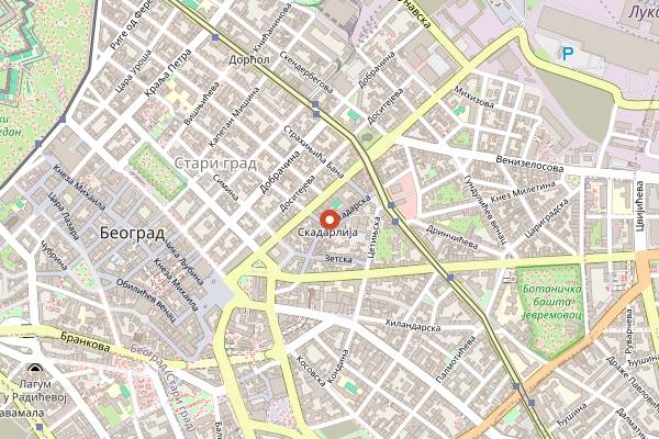 Map showing Tri Sesira in Belgrade