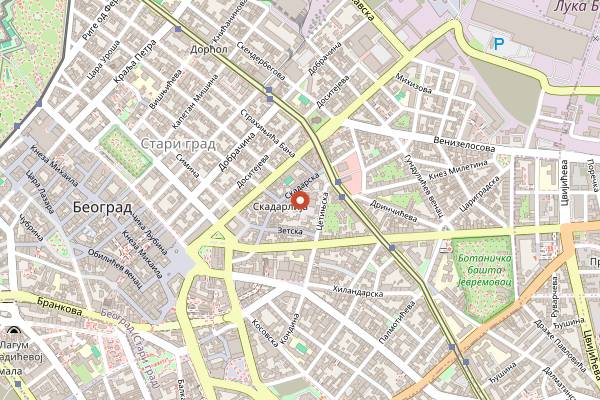 Map showing Z Burger in Belgrade