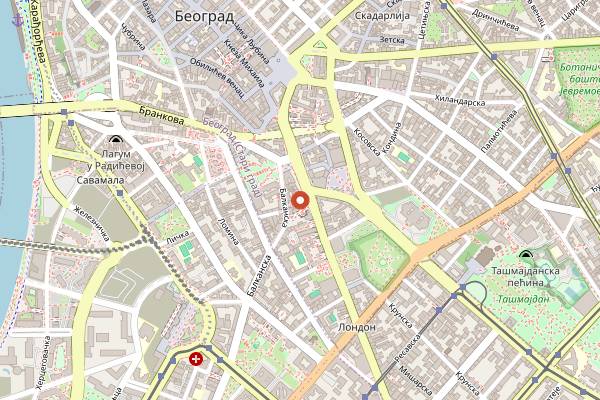 Map showing Aviator Coffee Explorer Terazije in Belgrade