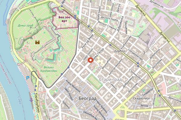 Map showing Smokvica Kralja Petra in Belgrade