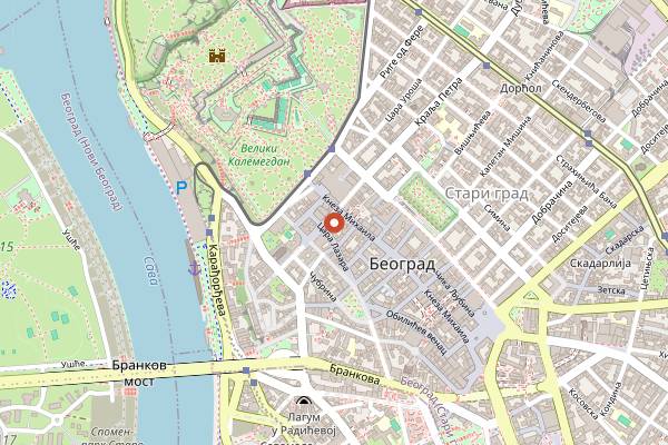 Map showing Kafeterija Magazin 1907 in Belgrade