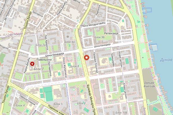 Map showing Restoran Maslina in Belgrade