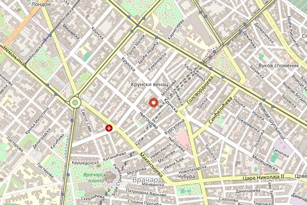 Map showing Smokvica Molerova in Belgrade