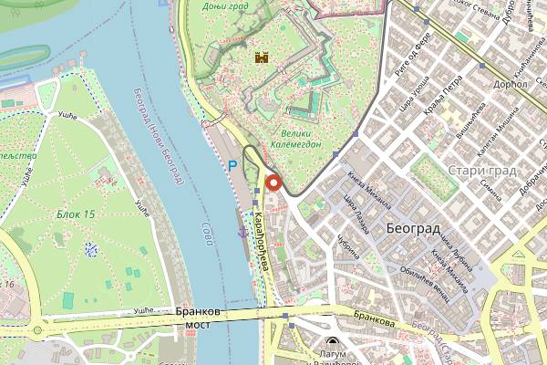 Map showing Radost Fina Kuhinjica in Belgrade