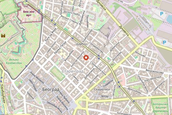 Map showing Vinoteka Plavinci in Belgrade