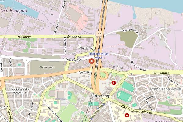 Map showing Drugstore in Belgrade