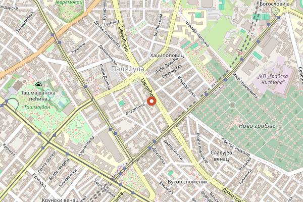 Map showing Lorenzo and Kakalamba in Belgrade