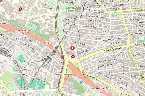 Map showing Mala fabrika ukusa in Belgrade
