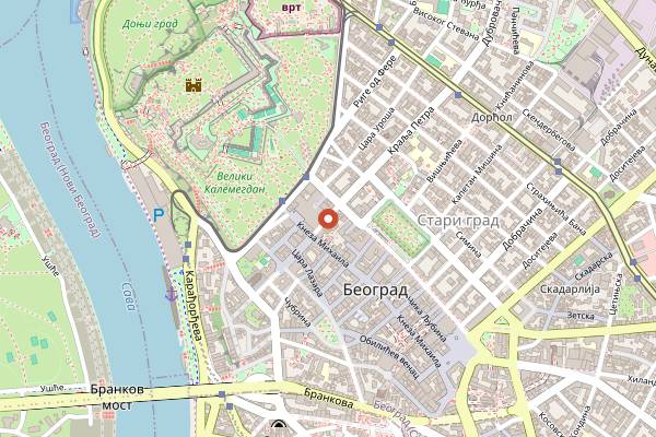 Map showing Manufaktura in Belgrade