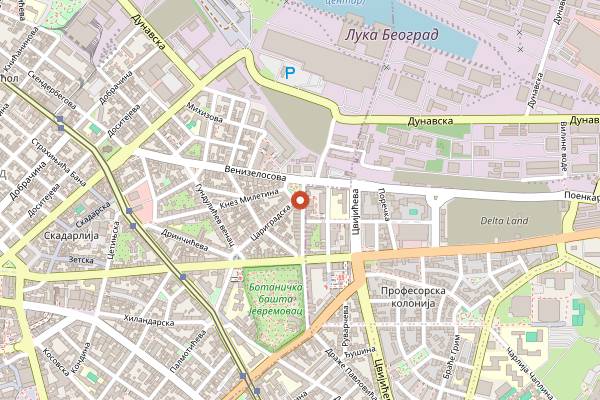 Map showing Stara Hercegovina in Belgrade